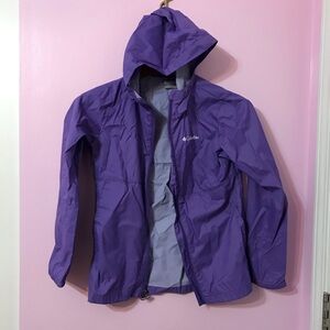 Columbia kids purple windbreaker Hooded Jacket size medium